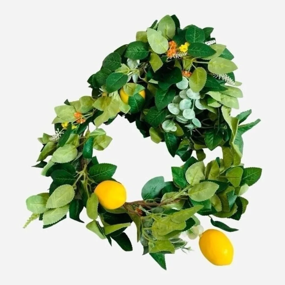 Lemon Garland 6ft Green Yellow Orange Fruit Vine Spring Summer Decor NIP